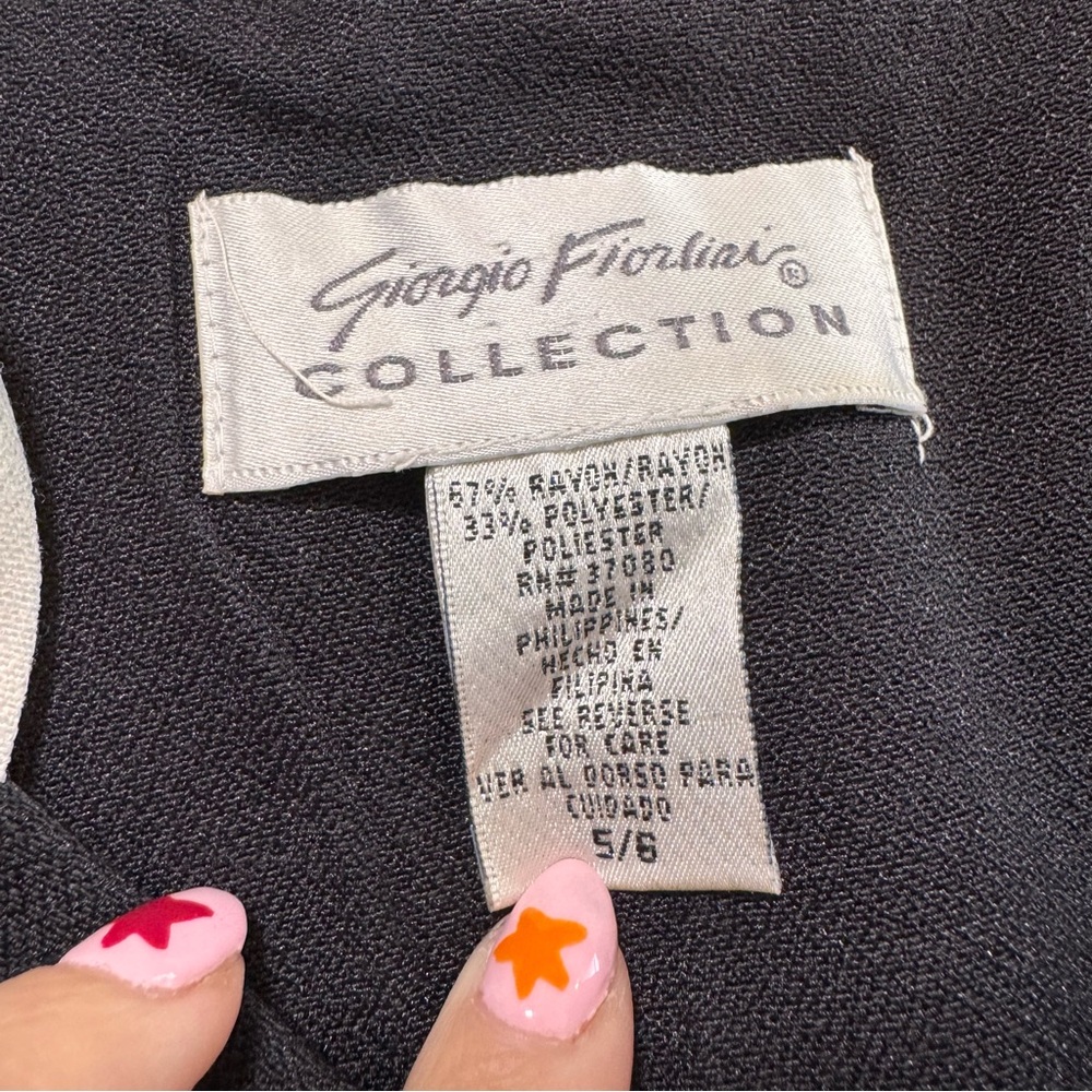 Vintage Giorgio Fiorlini 90’s Blouse Tank Top Black And White S 5 6 - Picture 7 of 9